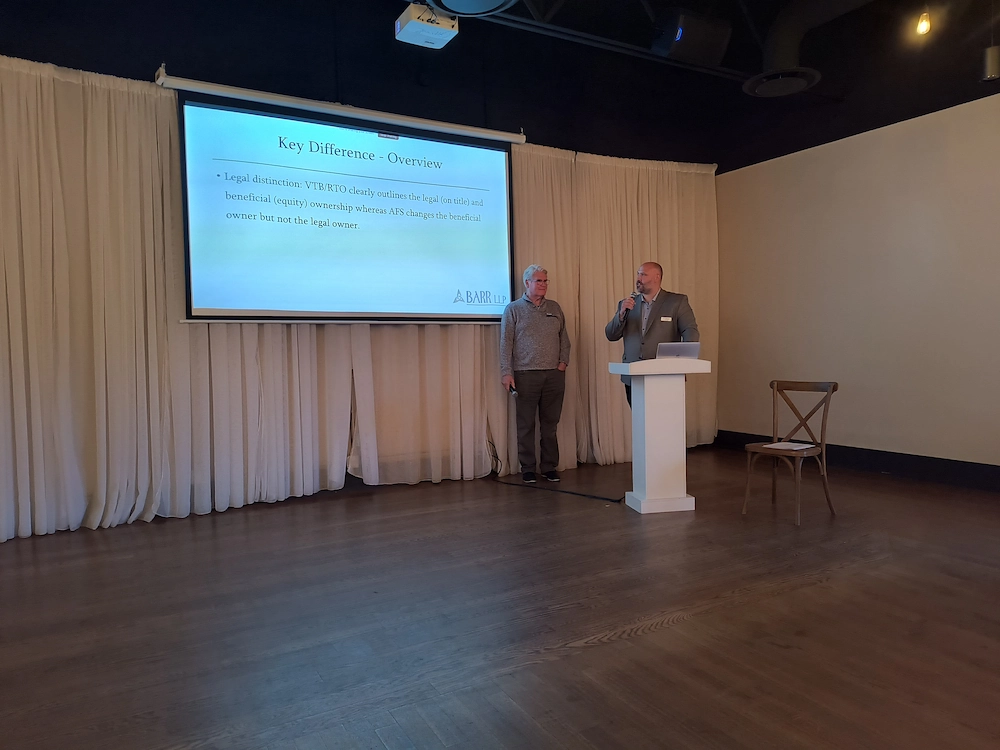 Richard Bell and Brandon Hans presenting at Mogul Mastermind Meetup, Edmonton