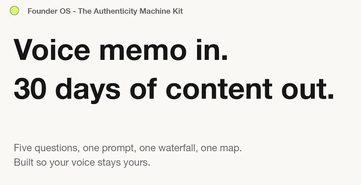 The Authenticity Machine -- Matt Gray Founder OS Workshop